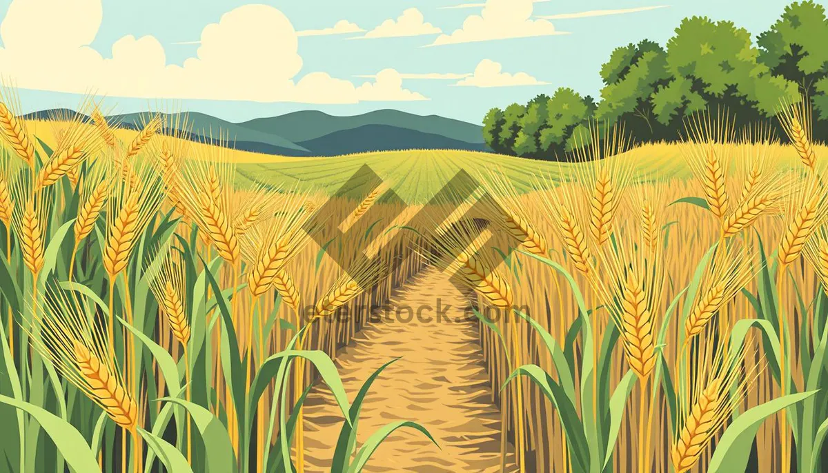 Picture of Summer cereal fields under a cloudy sky