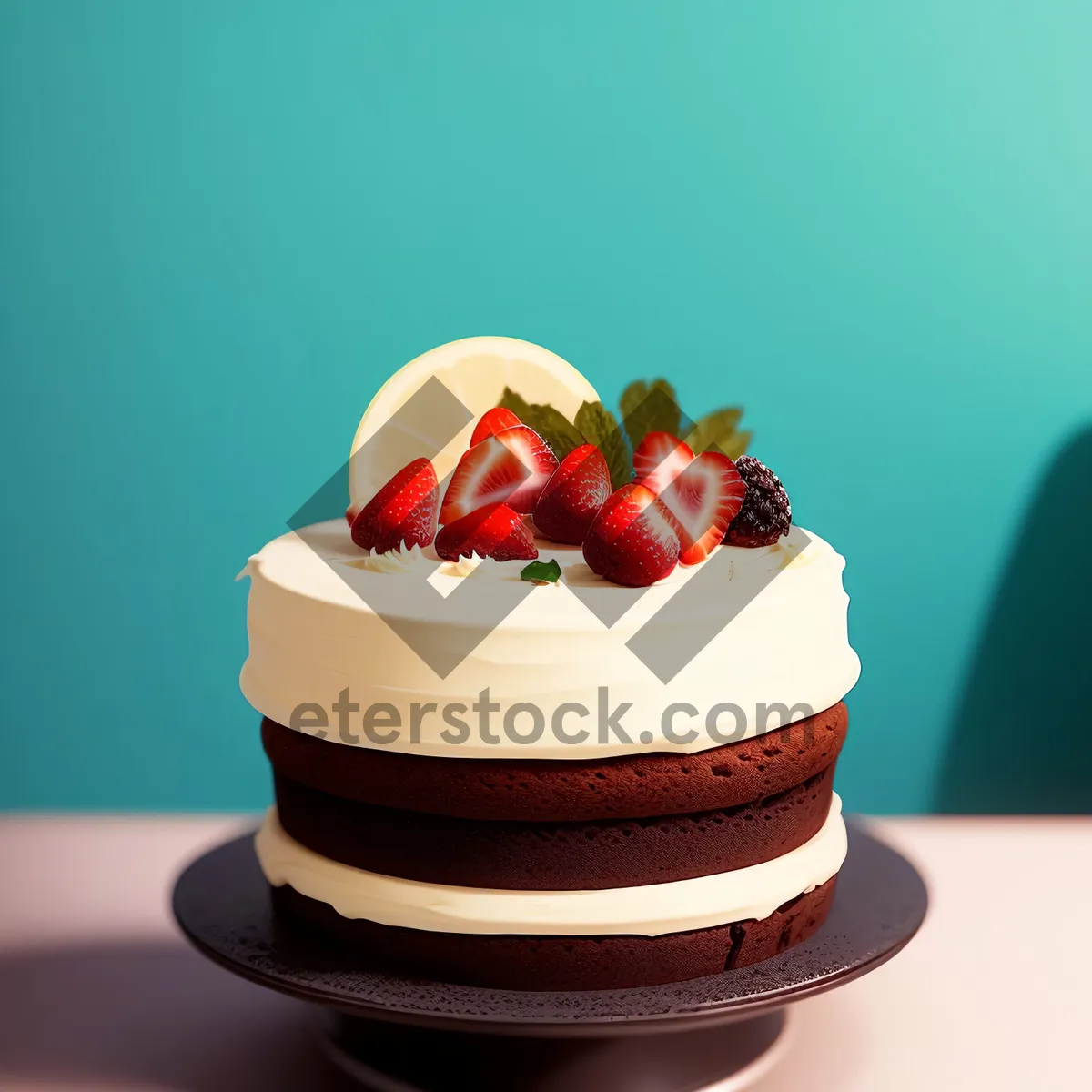 Picture of Delicious Berry Cake with Chocolate Drizzle