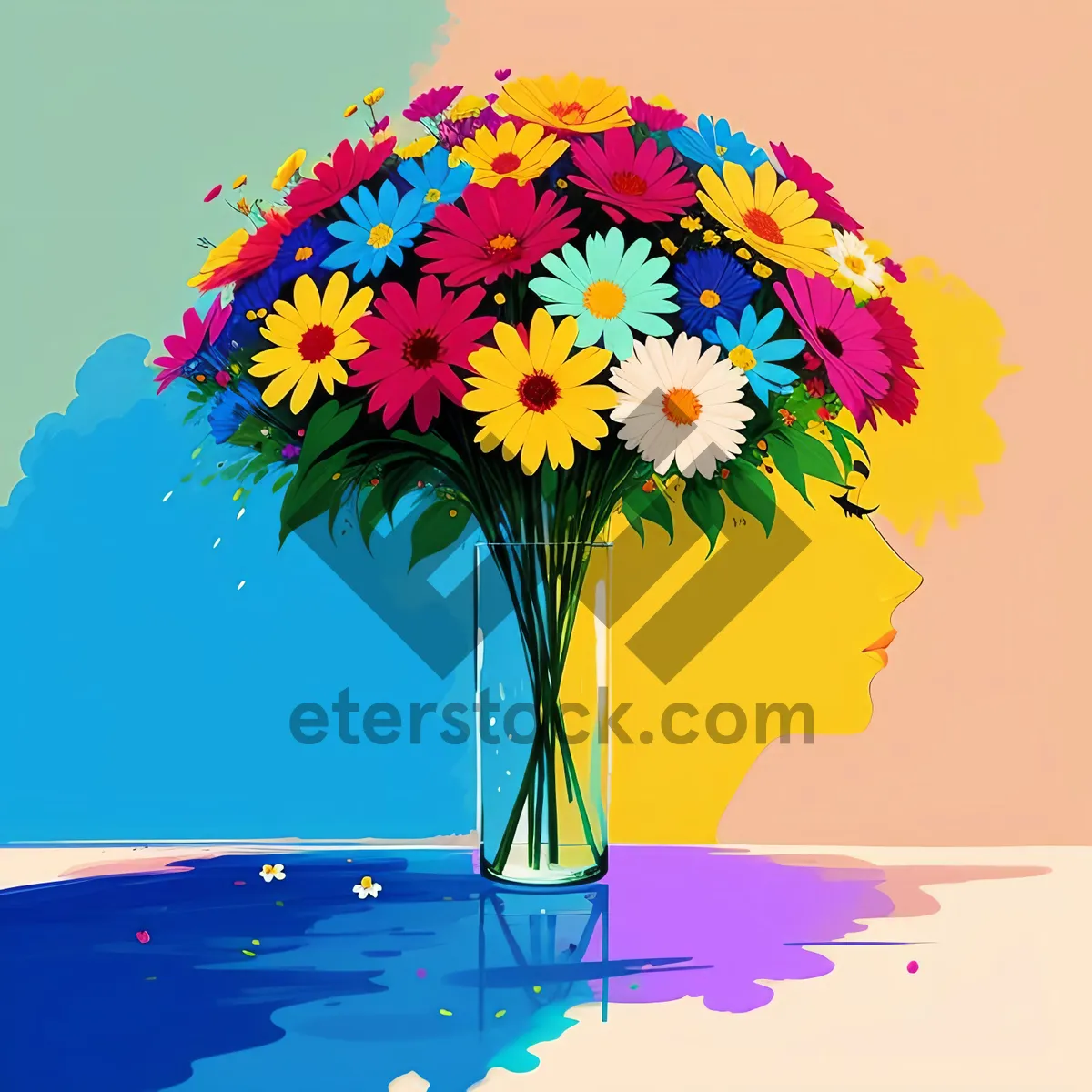 Picture of Vibrant Floral Bliss: Sunflower Summer Art