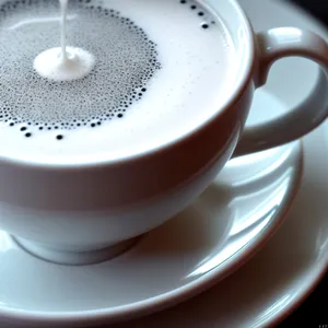 Steaming Cup of Aromatic Espresso on Saucer