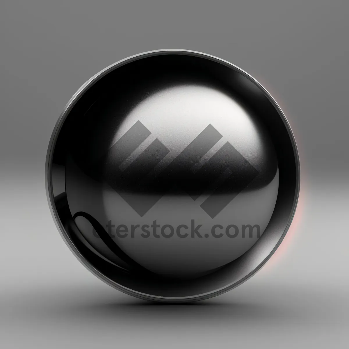 Picture of Shiny Glass Button Icon - Black Glossy Sphere