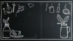 Blackboard art design on portable laptop frame