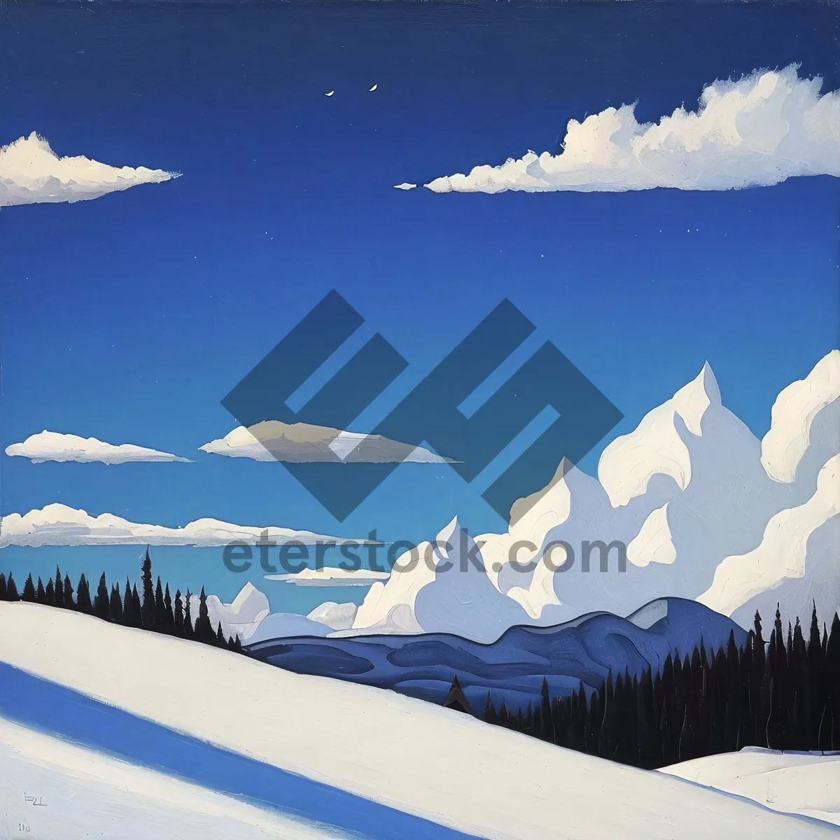 Picture of Frosty Alpine Adventure: Snowy Peaks and Clear Skies