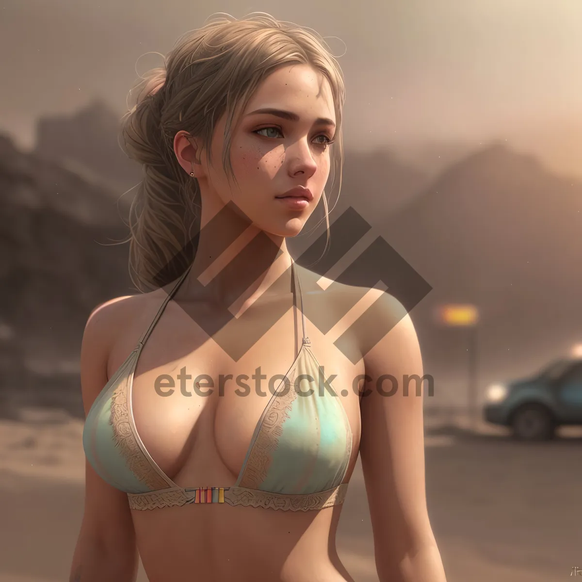 Picture of Stunning Beachwear Sensation: Alluring Bikini Swimsuit Model