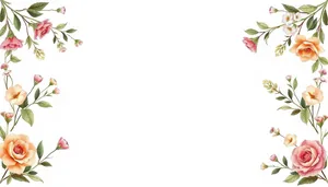 Floral design wallpaper with decorative border and frame.