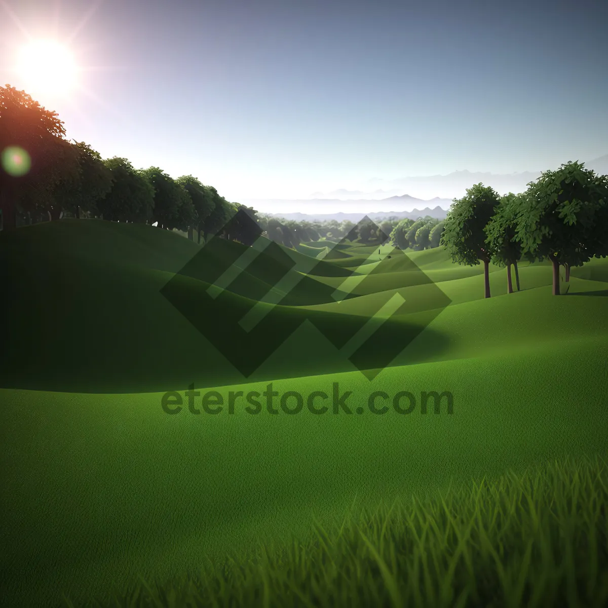 Picture of Serene Summer Sky over Rolling Countryside