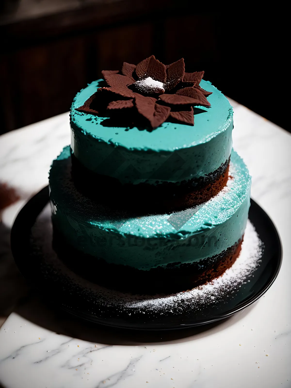 Picture of Decadent chocolate cake on a plate