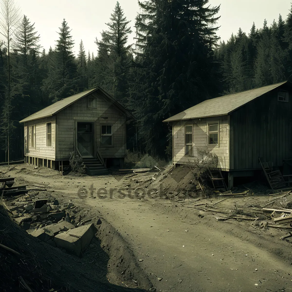 Picture of Rustic Wooden Boathouse with Country Charm