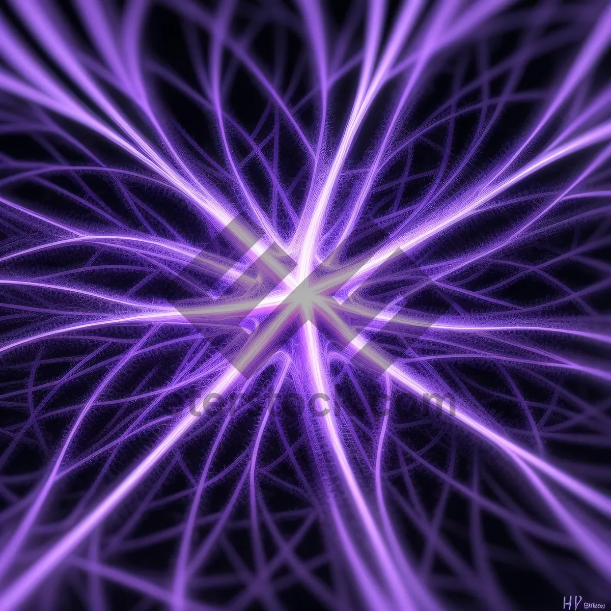 Picture of Futuristic laser wave in vibrant fractal geometry.