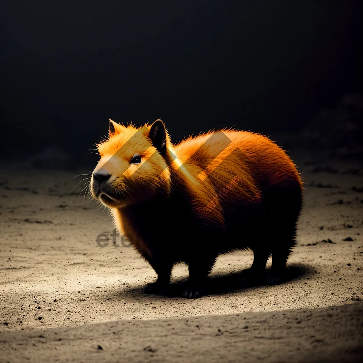 Picture of Fluffy Brown Wombat with Cute Furry Tail