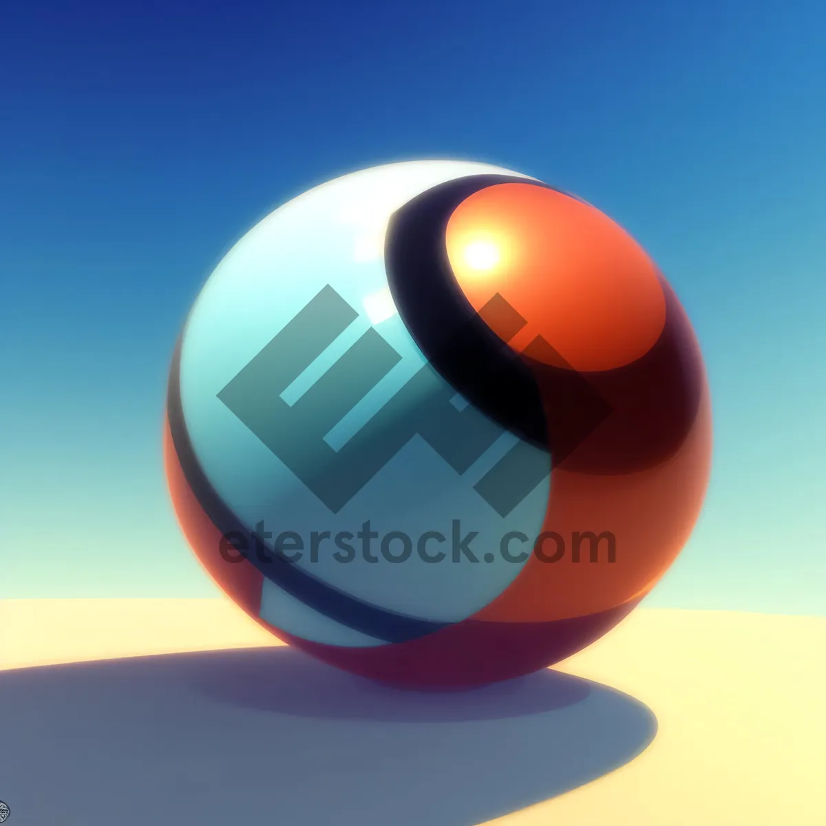 Picture of Shiny Glass Sphere Icon Design with Reflection