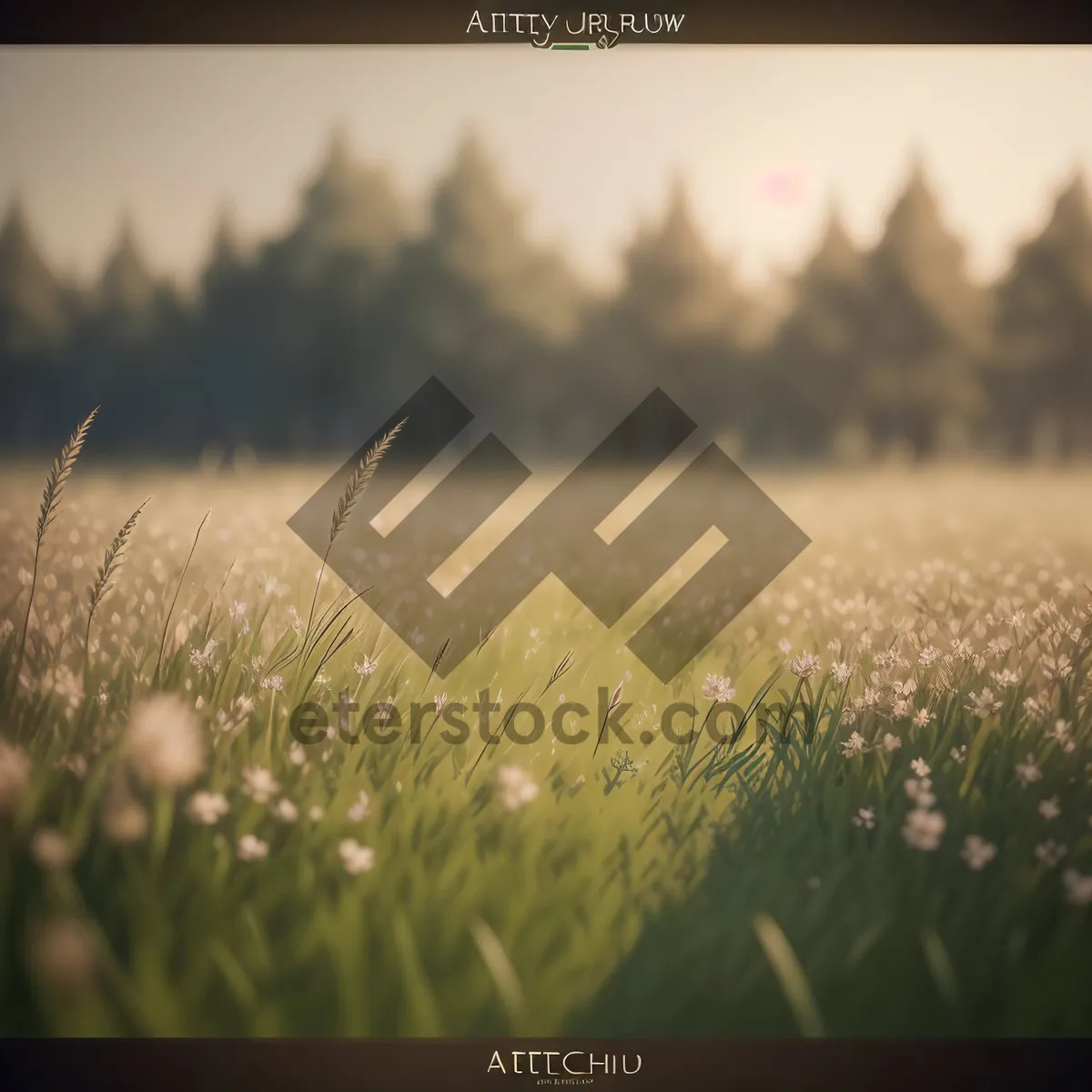 Picture of Sun-kissed Wheat Field in Rural Landscape