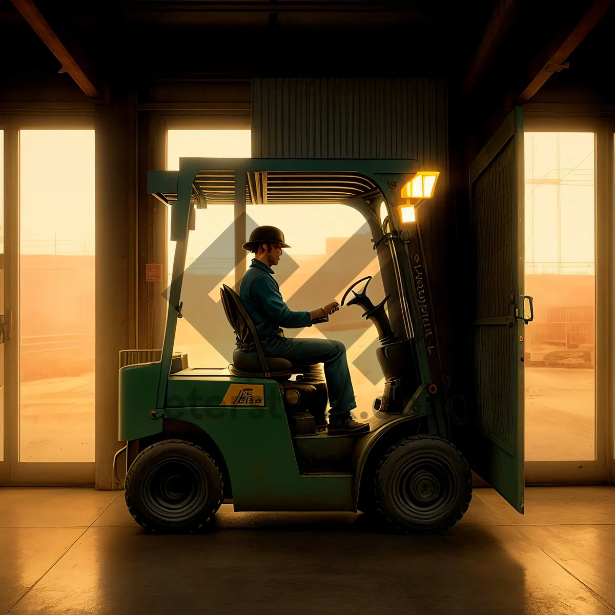 Picture of Industrial Forklift: Efficient Wheeled Vehicle for Transportation and Conveyance