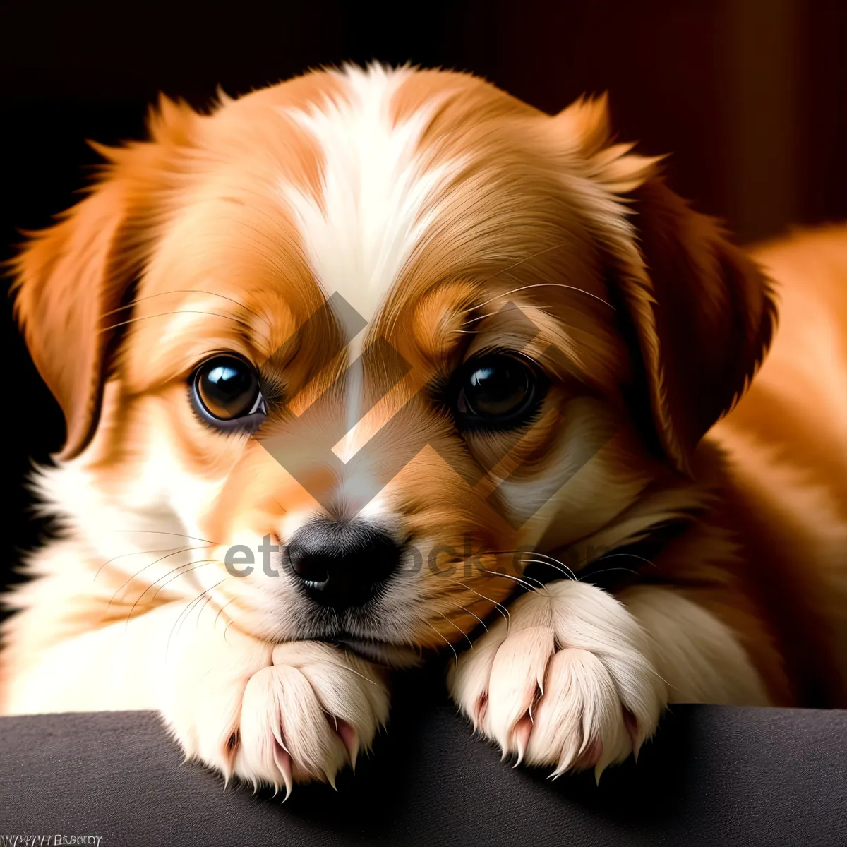 Picture of Adorable Brown Puppy Portrait with Soulful Eyes