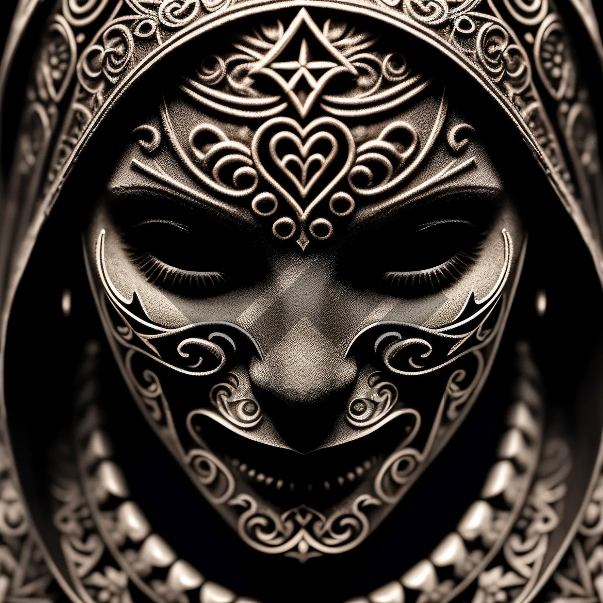 Picture of Mysterious Venetian Lady in Masked Masquerade