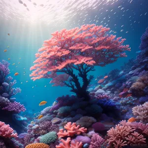 Vibrant Coral Reef Teeming with Marine Life