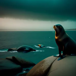 Sunset Seal on Coastal Beach