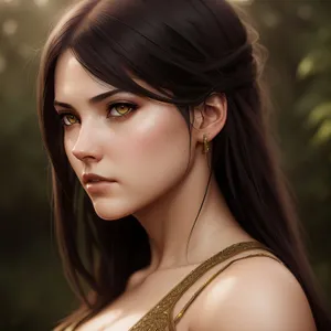 Sultry Beauty: Stunning Brunette with Alluring Gaze