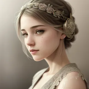 Elegant Princess Portrait: Sensual Aristocratic Fashion Model