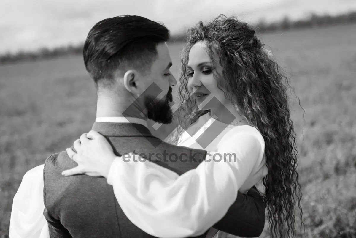 Picture of Happy Couple Portrait Outdoors Smiling and Hugging