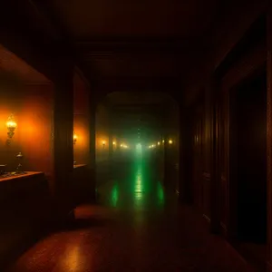Ancient Corridor: A Majestic Old Hallway with Atmospheric Light