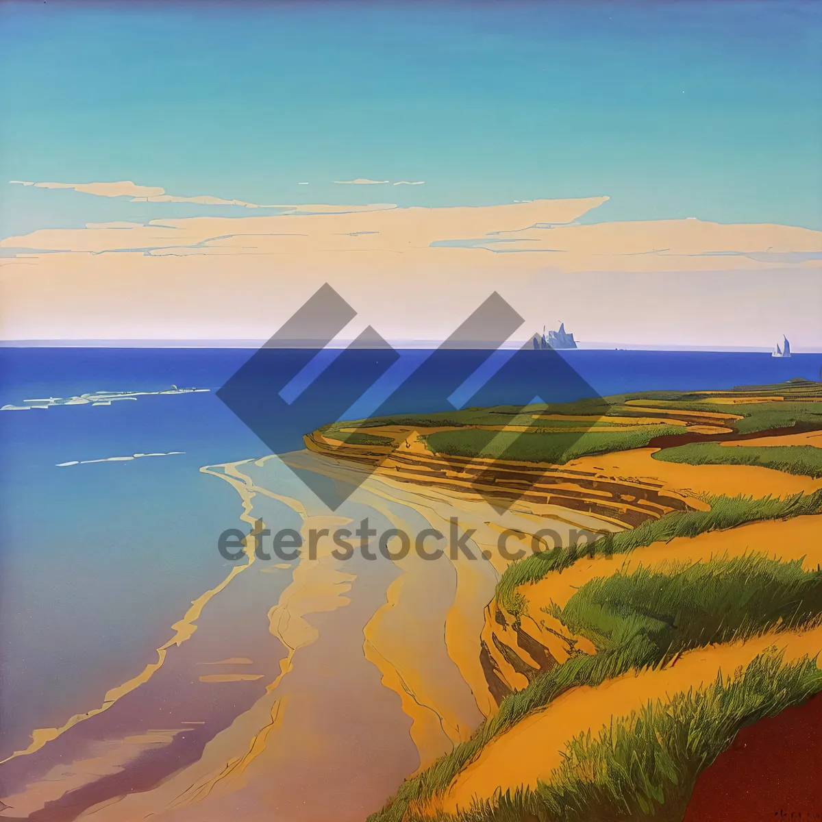 Picture of Golden Horizon: Tranquil Summer Countryside Landscape