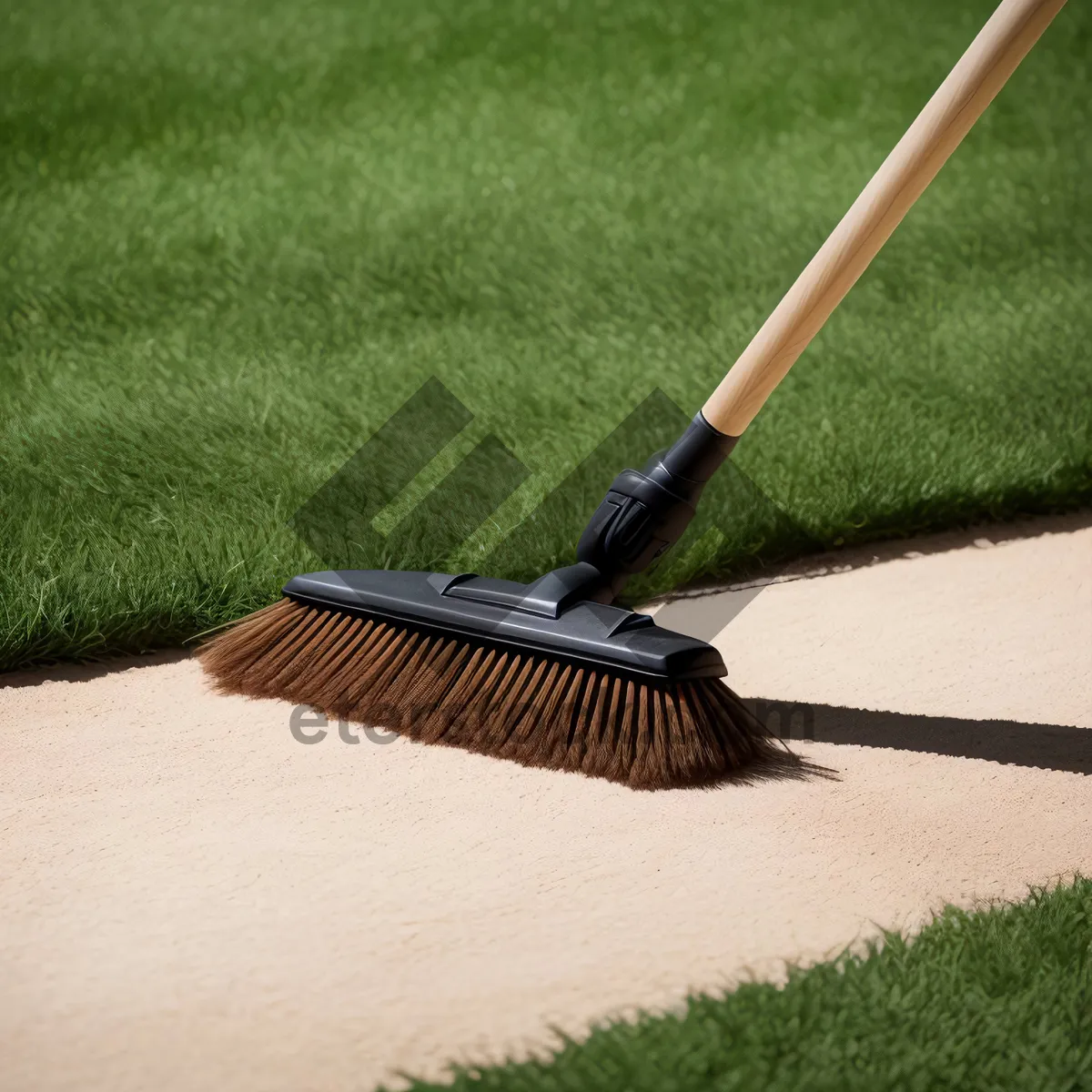 Picture of Golf club and ball poised on green