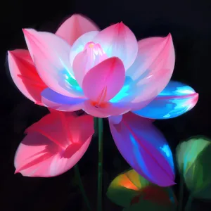 Vibrant Lotus Bloom - A Burst of Colorful Petals