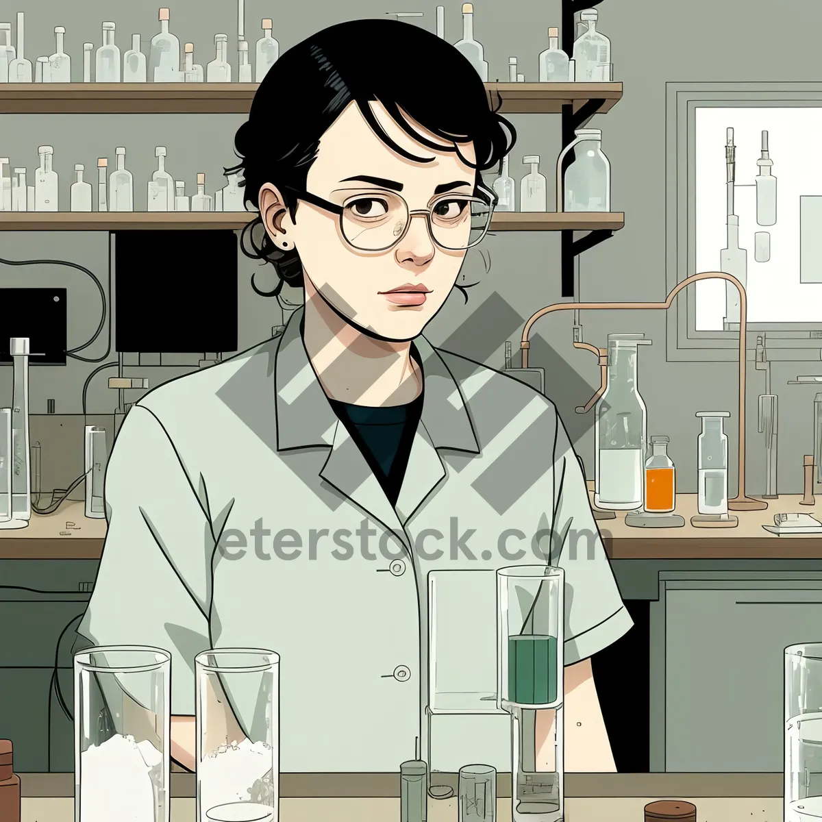 Picture of Professional Doctor in Lab Coat with Stethoscope