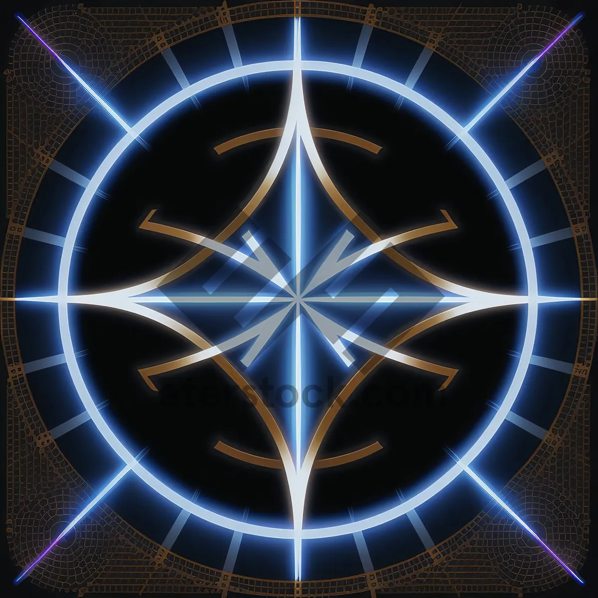 Picture of Symmetrical Gem Design with Abstract Lightning Patterns