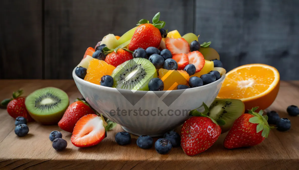 Picture of Fresh Fruit Breakfast Bowl with Berries and Kiwi