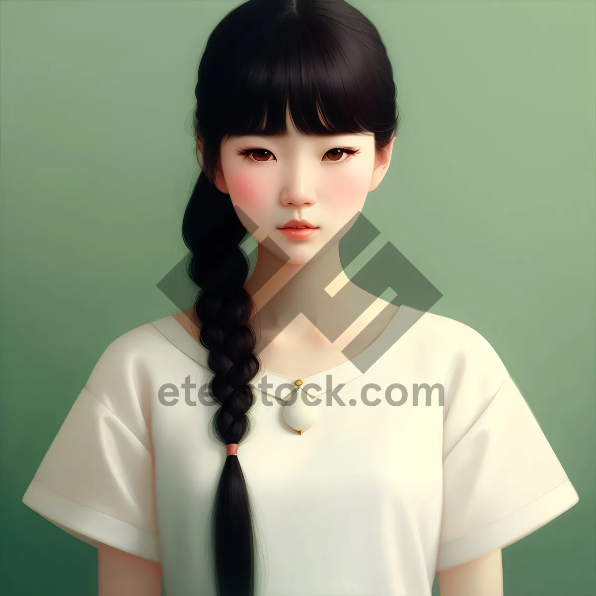 Picture of Locks of Charm: Alluring Brunette with a Braided Hairdo