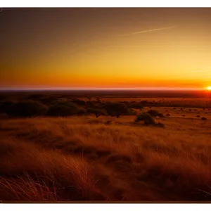 Golden Horizon over Serene Ocean Sparkling at Dusk