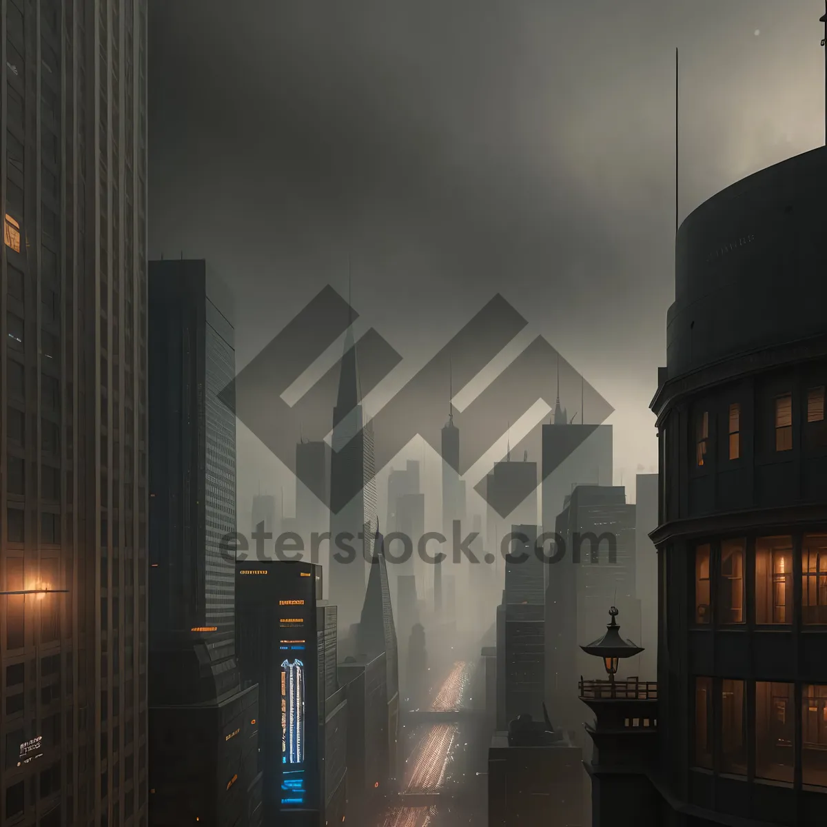 Picture of City Skyline at Dusk: A Modern Business District