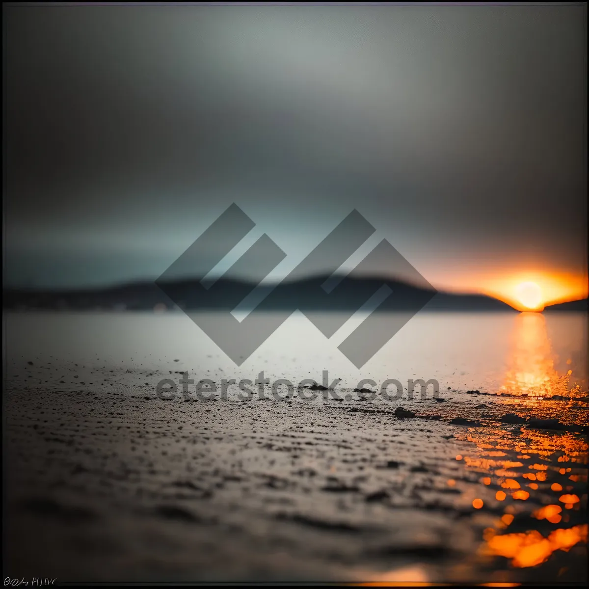 Picture of Golden Shores: A Serene Sunset Over the Ocean