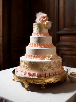 Wedding Cake with Stunning Fountain Décor