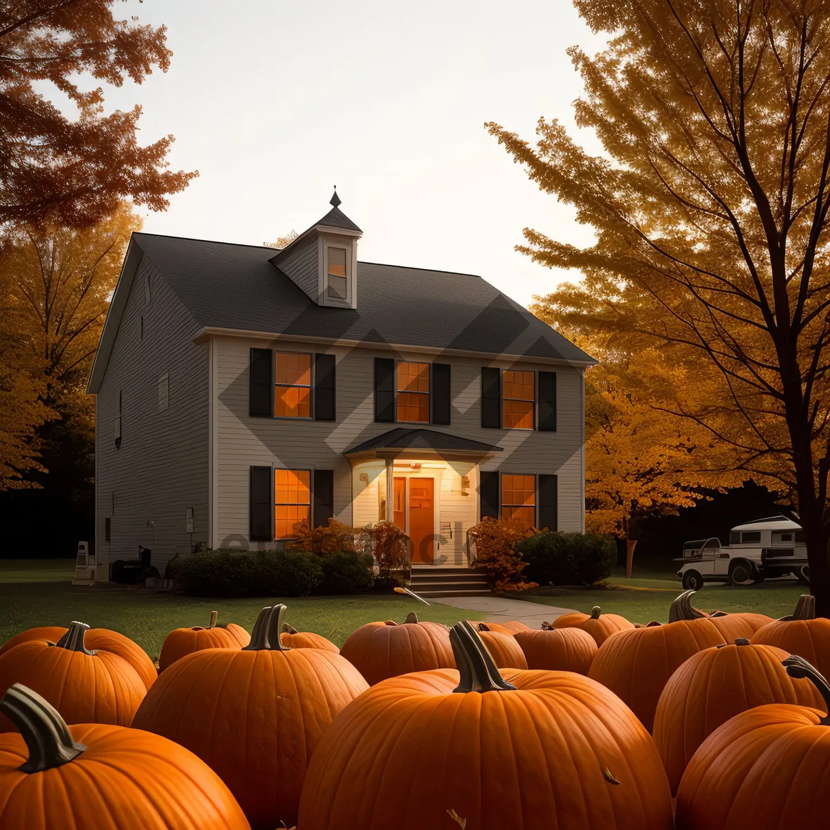 Picture of Festive Fall Harvest Pumpkin Decoration