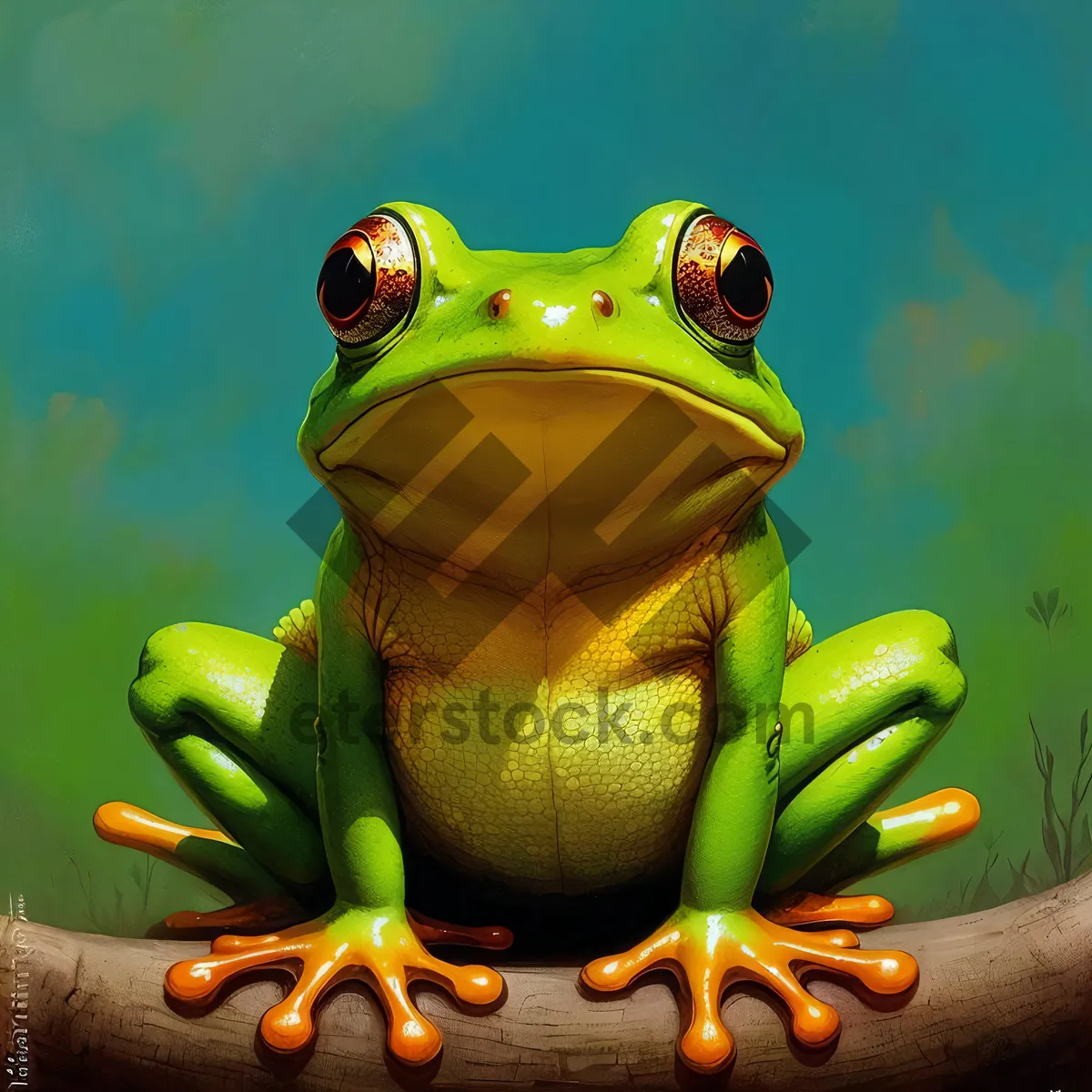 Picture of Abstract Eyed Tree Frog - Vibrant Wildlife