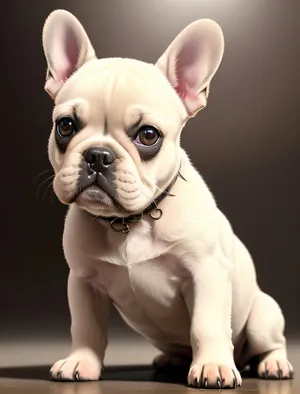 Adorable Wrinkled Bulldog Puppy - Studio Portrait
