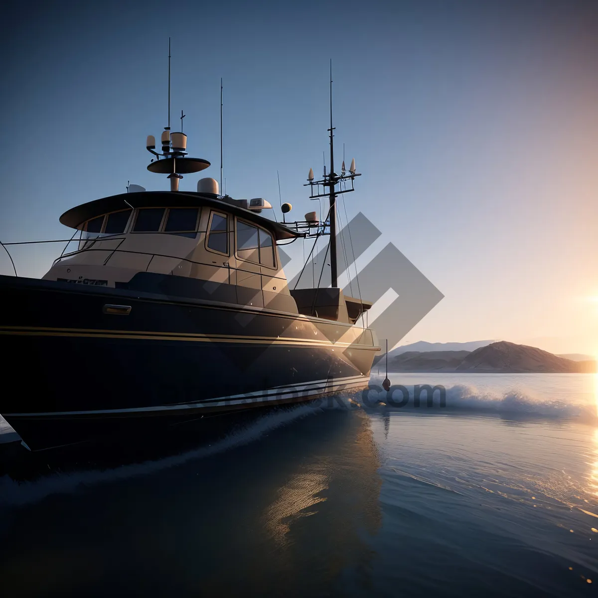 Picture of Coastal Fishing Boat at Sunset