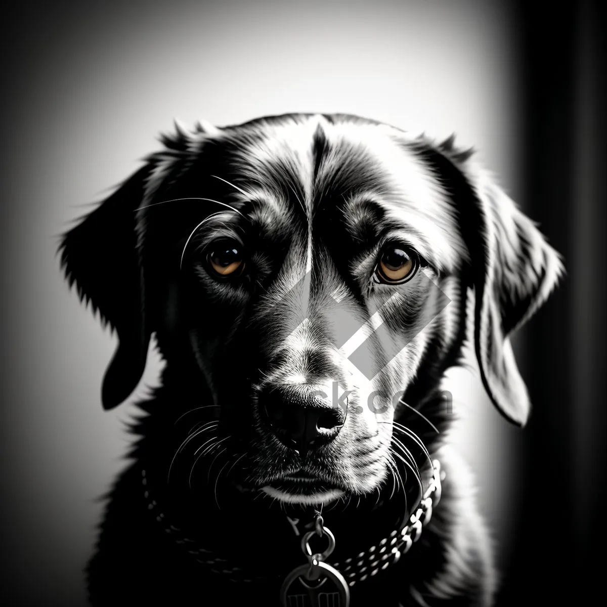 Picture of Adorable black retriever puppy with cute nose