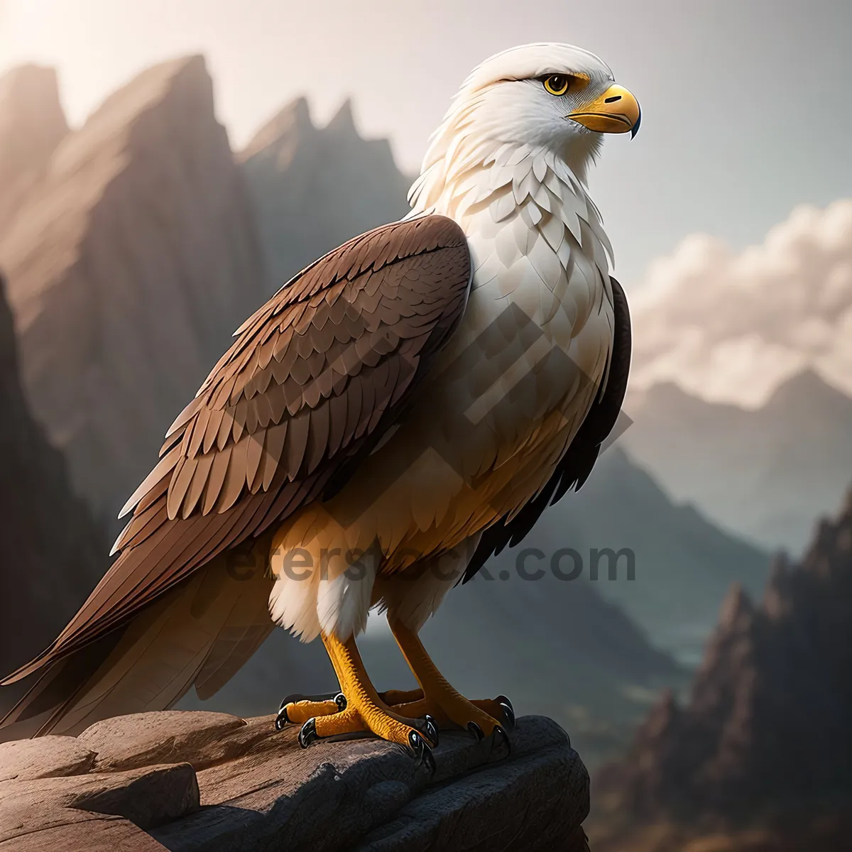 Picture of Majestic Falcon Spreading Its Powerful Wings