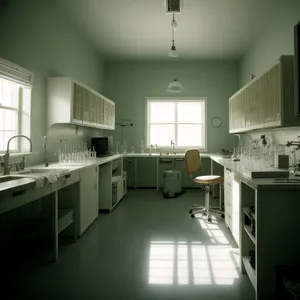 Modern Classroom Interior with Stylish Furniture and Wood Accents