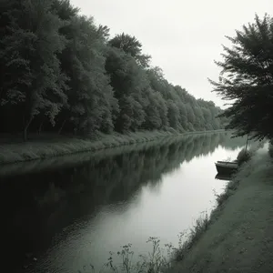 Scenic Lake with Trees and Reflection