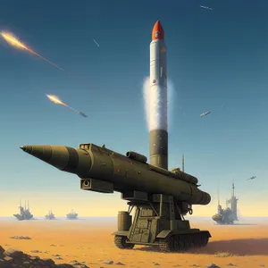 Sky-bound Weapon: Rocket Missile in Flight