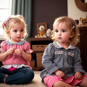 Happy Children Playing with Dolls