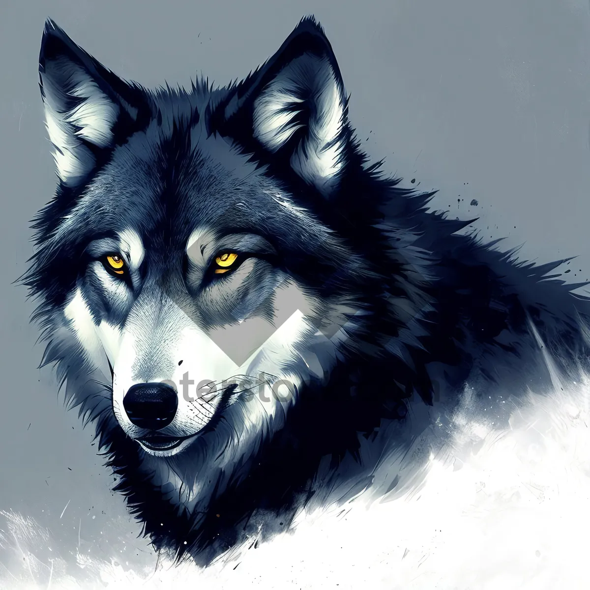 Picture of Majestic Timber Wolf with Piercing Eyes