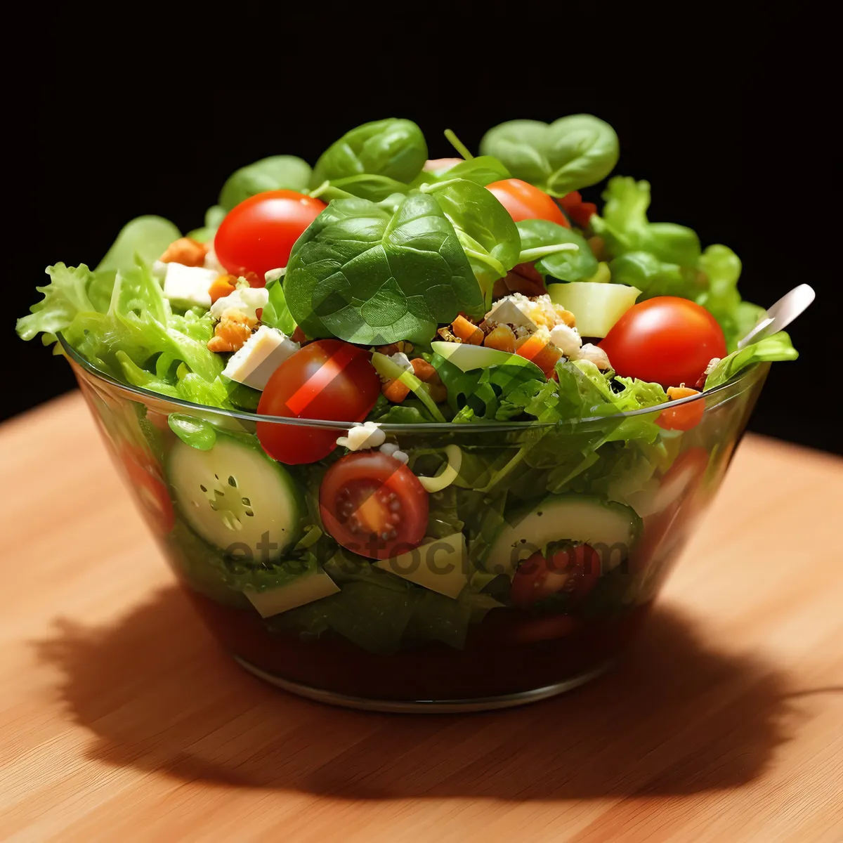 Picture of Fresh and Healthy Veggie Plate with Salad and Fruits