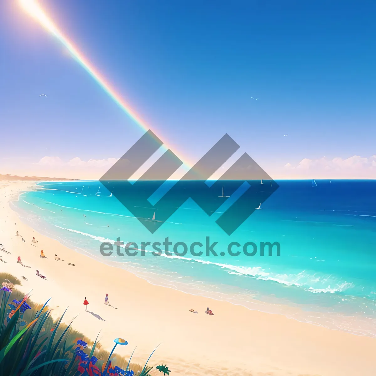 Picture of Sun-kissed Beach Bliss: Tropical Paradise Under Azure Skies