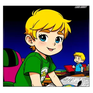 Creative Cutout Cartoon Boy - Fun Clipart for Kids